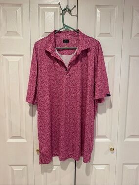 Greg Norman Collection Pink Heather Short-Sleeve Polo